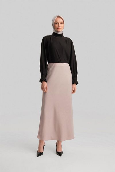 Armine Fusta din satin culoare piatra - model Ort1534