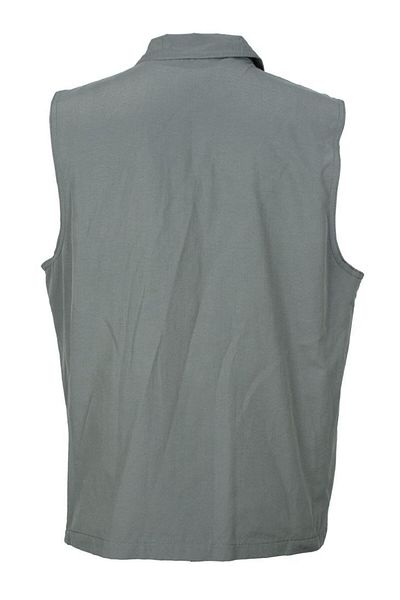 Sanalbolluk Battal Size Summer Fabric Vest with Collar and Bag Pocket Gray Color