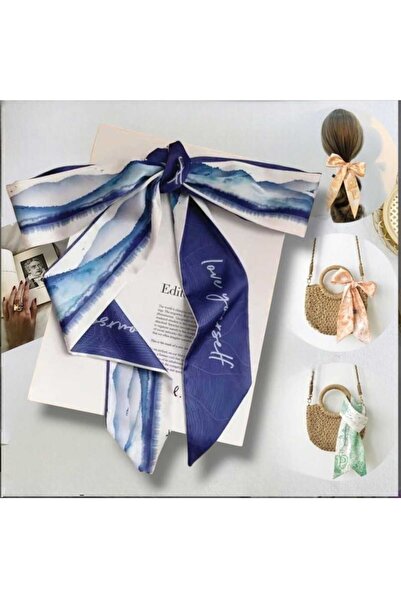 Bacoss شريط شعر منقوش من الساتان - وشاح للرقبة - إكسسوار للحقيبة (BC-1045)