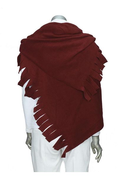 Be Smart Pro Burgundy Color Fleece Shawl