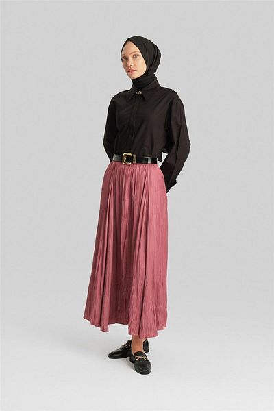 Armine Dried Rose Wrinkled Pleated Skirt - 24Yd5601