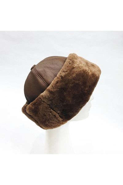 Sanalbolluk Tan Colored Chechen Model Fur Beret