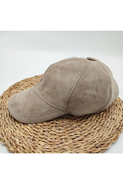 Sanalbolluk Süet Deri Beyzbol Kep Taş Renk