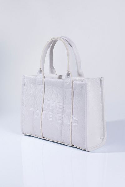 MUJGAN Дамска чанта Totebag Бяла средна чанта за рамо за ръка и кръст
