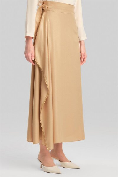 Armine Simli Viskon Etek 24y1626 Camel