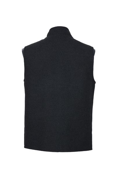 Sanalbolluk Stamp Fabric Zippered Men's Vest Smoked Color