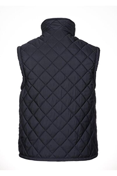 Sanalbolluk Oversize Quilted Fabric Vest Navy Blue Color