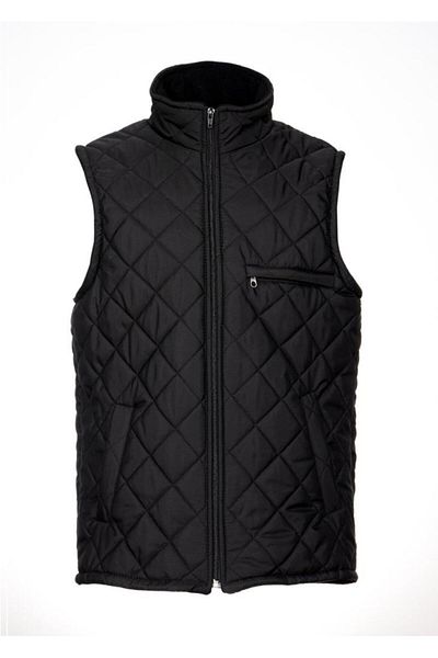 Sanalbolluk Oversize Quilted Fabric Vest Black Color