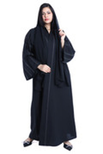 IKKXA Flare sleeves Abaya AIK4035 Black and Blue