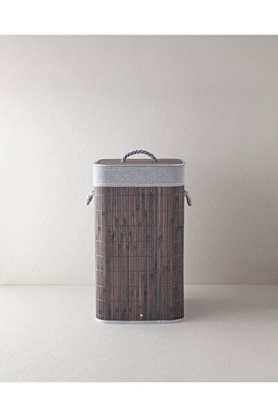 English Home Selina Bambu Çamaşır Sepeti 35x35x60 cm Antrasit