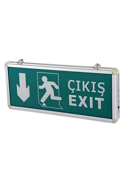 Cata Acil Çıkış Exit Tabelası Asağı Çıkış Armatür Ledli 3 Saat Akülü