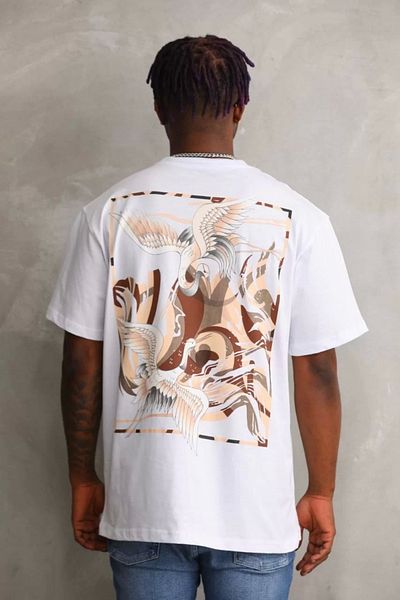 Mirage White Unisex Oversize Printed T-Shirt