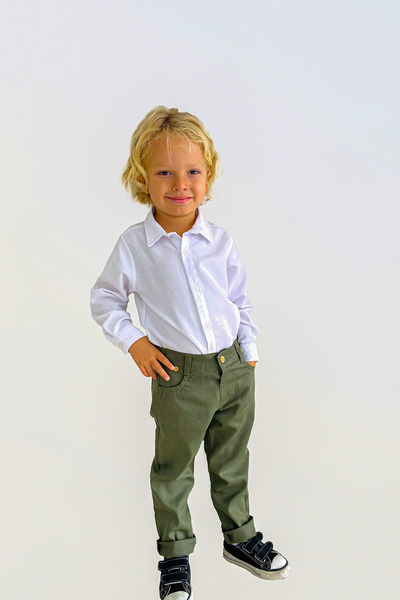 LULU Kids "Oxford" Boy's Suit Set of 4 with Bow Tie and Slopet