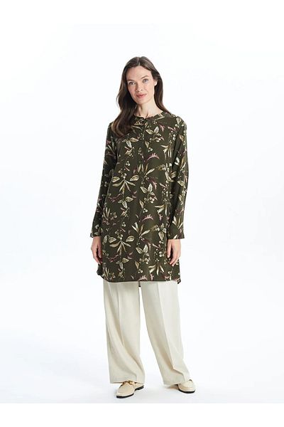 LC Waikiki Lcw Grace Khaki Crew Neck Print Women's Tunic