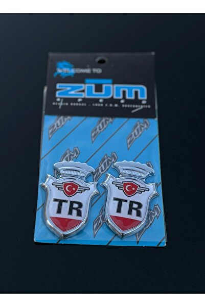 Genel Markalar Zum Türk Bayrağı TR Birliği Arma Krom 2'li Oto Araba