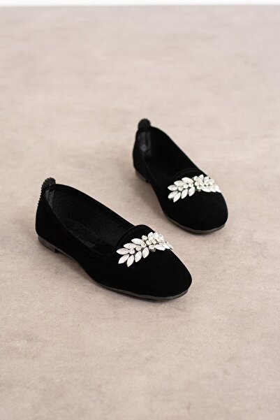 FUGA MODA Logan Black Leaf Stone κέντημα Λεπτομερείς μπαλαρίνες