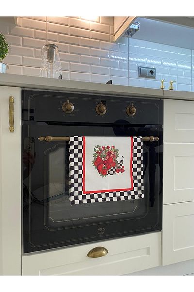 Ayd Home Σετ Κουζίνας - 2 τμχ Καρό Κάλυμμα Φούρνου Mackenzie με Φιόγκο