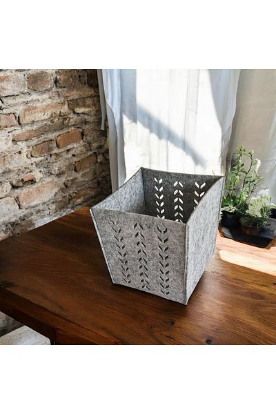 Next Craft Decorative Box - 3 Pieces 16X16X16 cm 3 mm Storage Basket