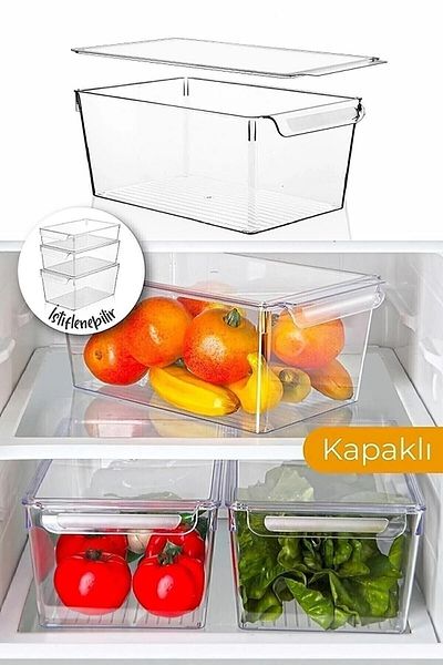 BOZHOUSE 3 Large Size Fridge with Doors - Fruit and Vegetable Storage Organizer