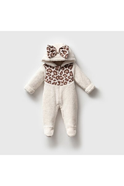 Minoss Baby Kız Bebek Premium Leoparlı Welsoft Tulum