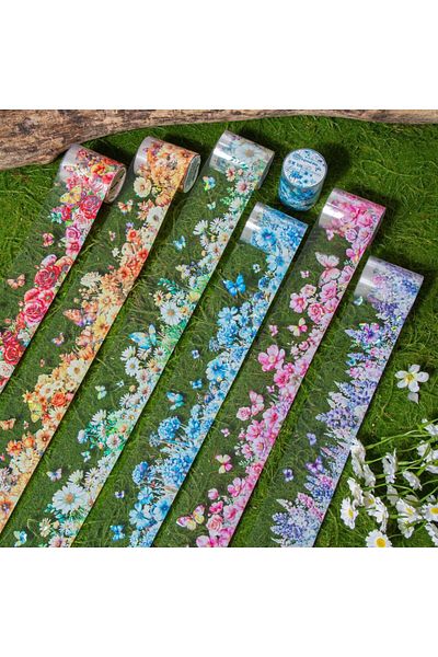 İthal G11-2M Hologram Flower and Butterfly Pet Tape - Color : Yellow
