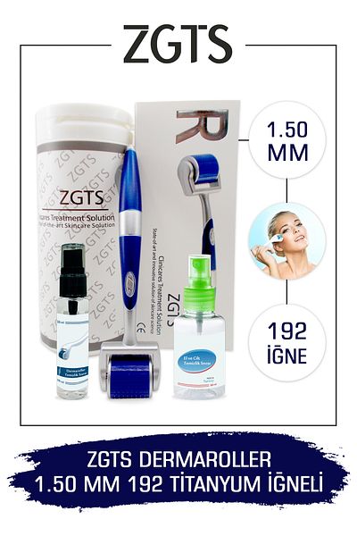 Zgts Blue Line Dermaroller 1.50mm Titanium 192 Needle Derma Roller