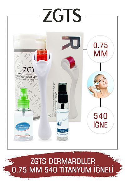 Zgts Dermaroller 0.75 Mm Titanium 540 Needlework Derma Roller