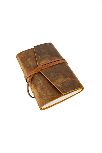 noft Hazan - El Yapımı Deri Defter - Yumuşak Kapaklı Defter - A6 Orta Boy (10...