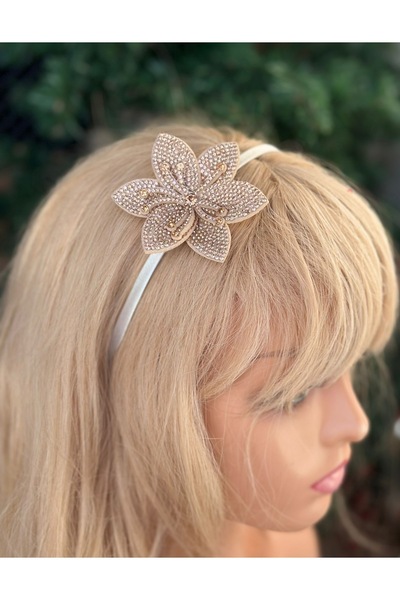 QUEEN AKSESUAR Cristal de lux cu detalii de piatră, floare de stea aurie, lot...