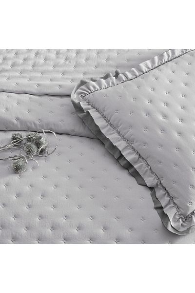 Linens Scarlett Gray Double Bedspread Set