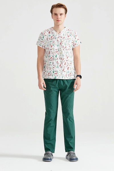 Moodamedikal Enjektör Desenli Takım Terikoton Ince Kumaş Dr Greys Kesim Forma