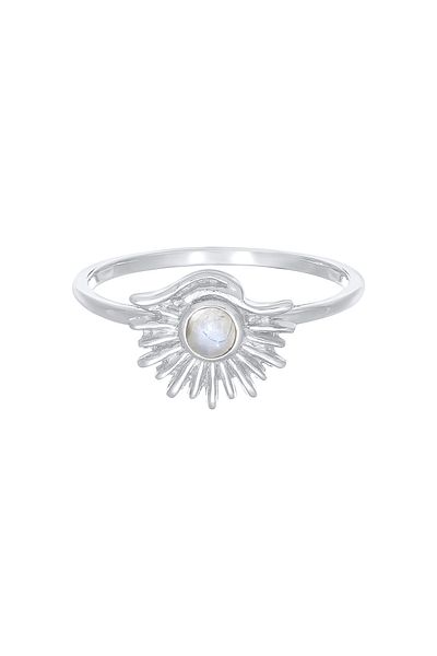 ELLI Inel Doamnelor Sun Boho Look Trend Blogger Cu Moonstone În argint 925 placat cu aur