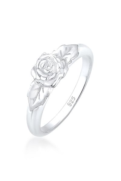 ELLI Inel Damă Bandă Trandafiri Simbol Floral Aspect Vintage În Argint Sterling 925