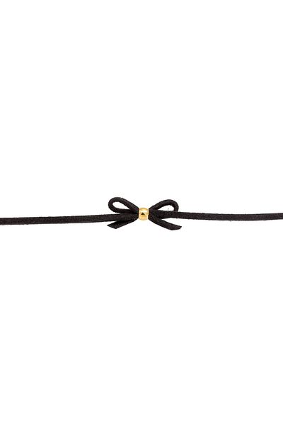ELLI Náhrdelník dámský obojek Velvet Look Black 925 Sterling Silver