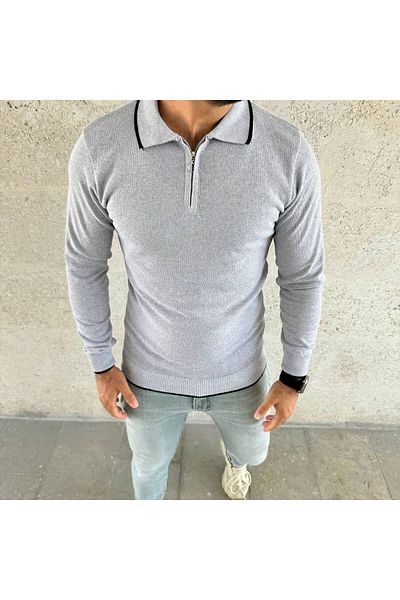 EMKA GİYİM Men's Knitwear Sweater with Zipper