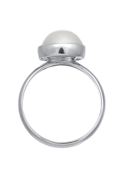 Nenalina Dámský elegantní kulatý prsten s perlou ze sterlingového stříbra 925