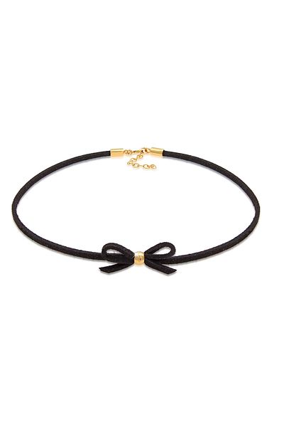 ELLI Náhrdelník dámský obojek Velvet Look Black 925 Sterling Silver