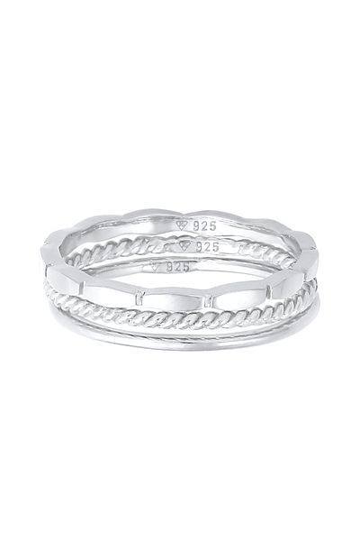 ELLI Inel Ladies Band Stacking Trio Basic Minimal Atemporal Blogger În argint 925