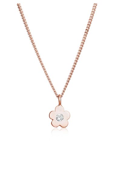 ELLI Halskette aus 925er-Sterlingsilber – mit Blumenmuster und Kristallen für Kinder