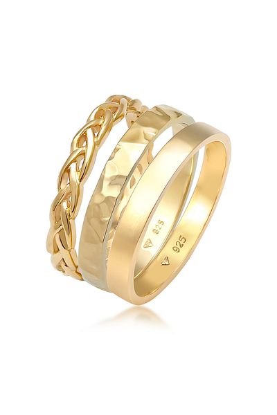 ELLI Ring Ladies Bracelet Set Of 3 Braided In 925 Sterling Silver