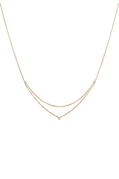 ELLI Necklace Ladies Basic Layer Look With Crystals In 925 Sterling Silver