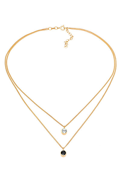 ELLI Dámský náhrdelník Choker s vrstvou krystalů, kulatý, ze stříbra 925