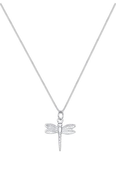 ELLI Colier Damă Curb Dragonfly Pandantiv Filigran În Argint Sterling 925