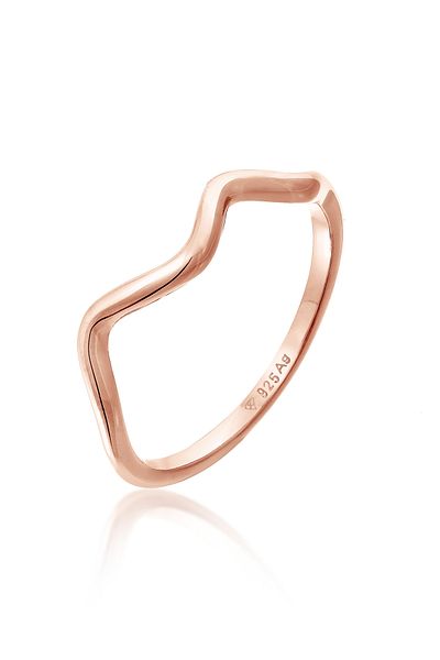 ELLI Minimal Geo Trend Ring aus 925er Sterlingsilber – Lady Waves