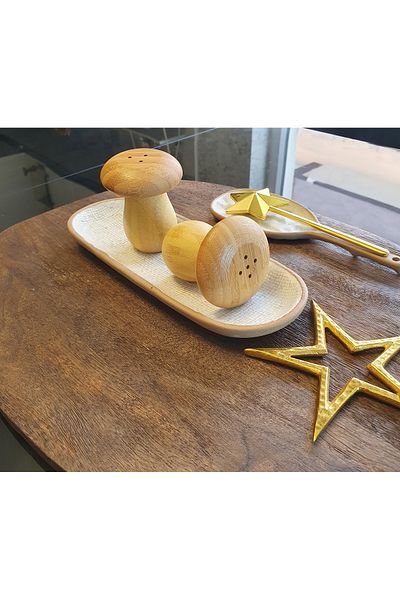 LOVYCO Mushroom Shaped Salt and Pepper Shaker - Brown - 8 cm