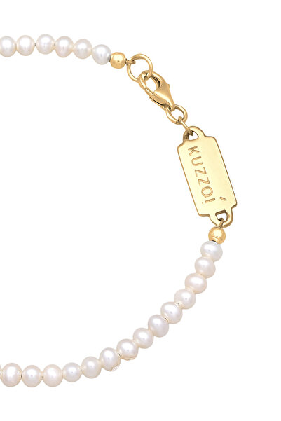 KUZZOI Pánský náramek Vintage Trend se sladkovodními kultivovanými perlami ze sterlingového stříbra 925