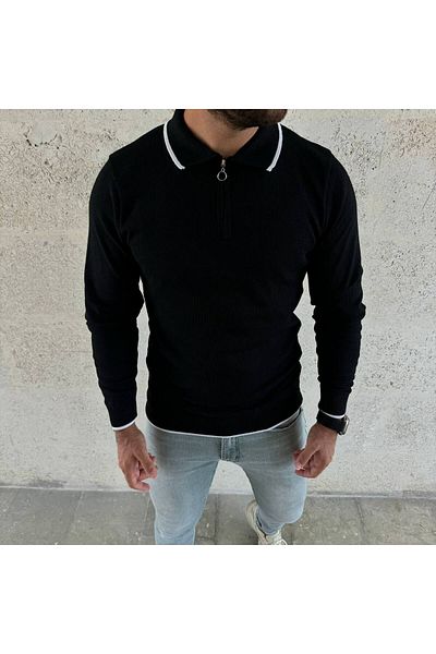 EMKA GİYİM ανδρικό πλεκτό πουλόβερ με φερμουάρ