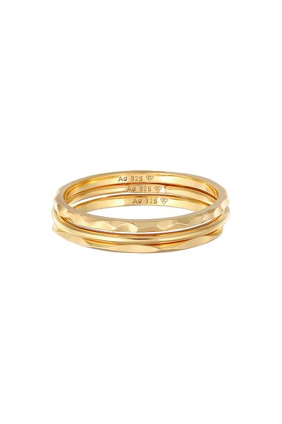 ELLI Ring Ladies Basic Stacking Set Of 3 In 925 Sterling Silver
