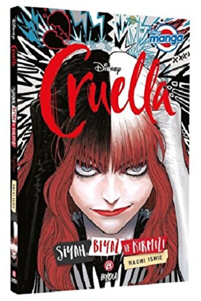 BETA byou Disney Manga Cruella - Siyah, Beyaz ve Kırmızı