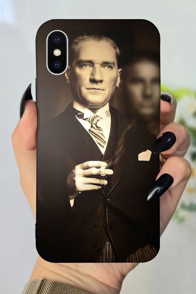 Snacase Apple iPhone XS Compatible Hd+ Printed Ataturk Patterned Silicone Case